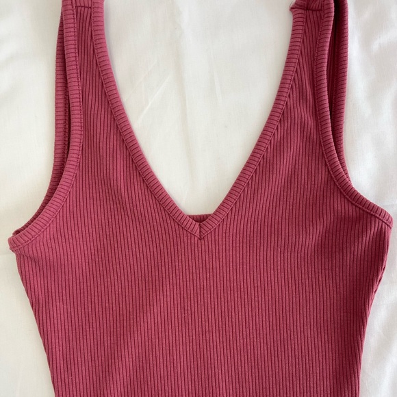 Pink Ribbed Mini Dress - Picture 2 of 4